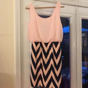 Pink Owl chevron dress